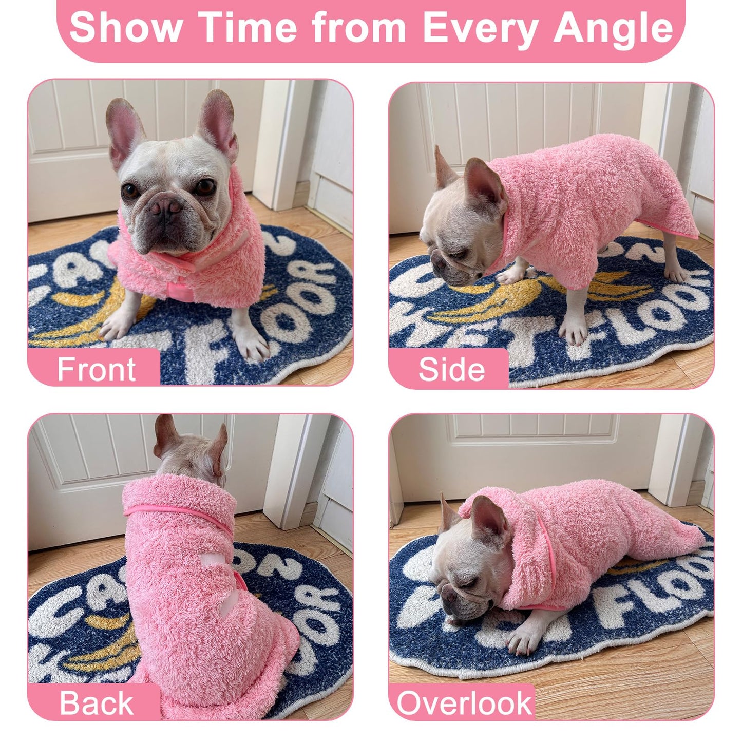 Super Absorbent Dog Bathrobe and Towels for Quick Drying - Large Soft Dog Drying Robes with Adjustable Features
