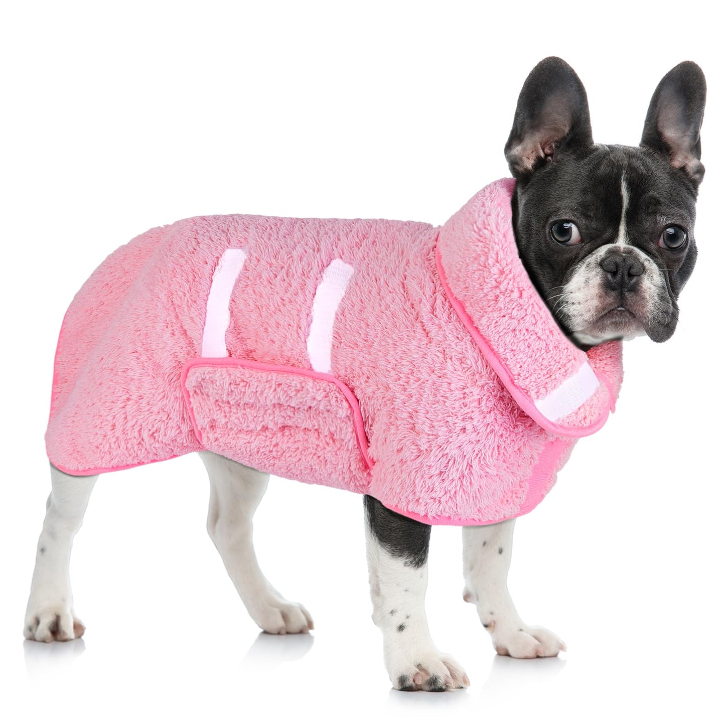 Super Absorbent Dog Bathrobe and Towels for Quick Drying - Large Soft Dog Drying Robes with Adjustable Features